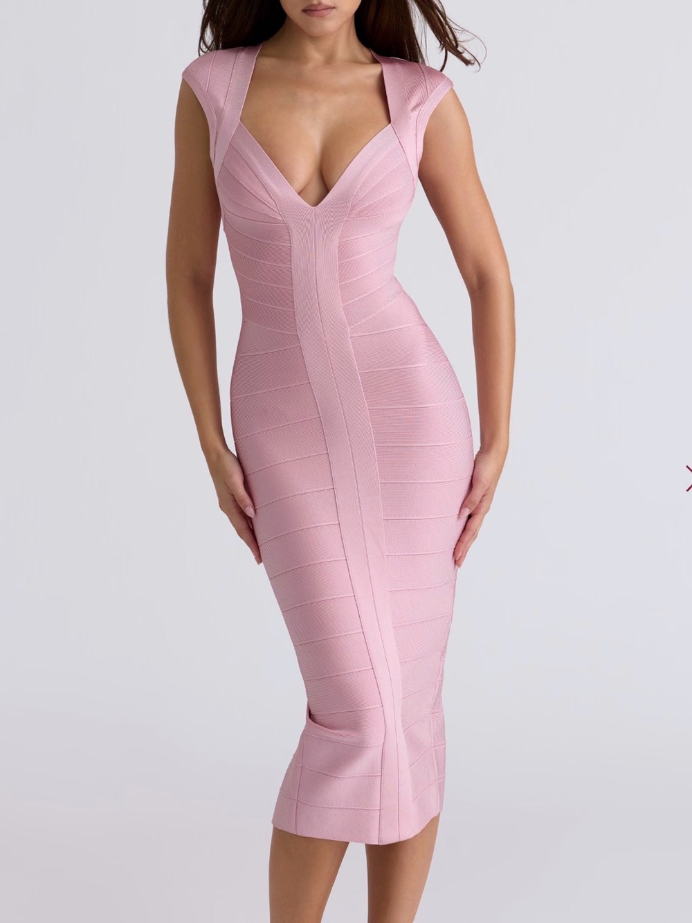 The ICON baby pink bandage MIDI dress limited edition